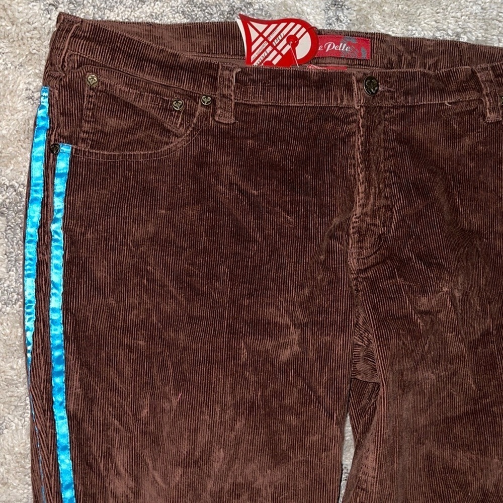 Vintage Boho Stretch Corduroy Pelle Pelle Ribbon Pants - Picture 6 of 11